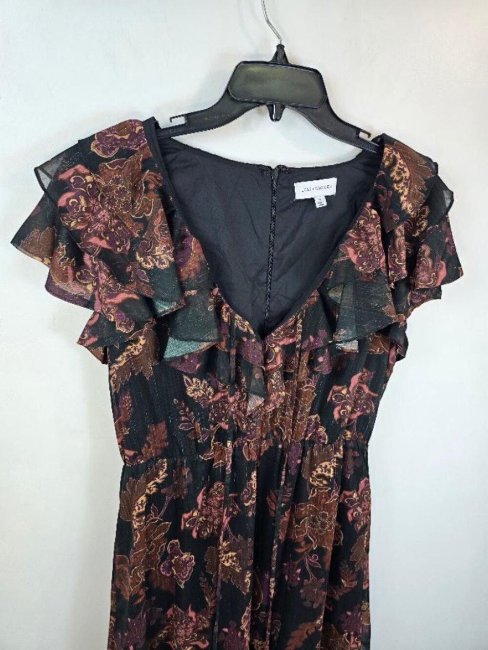 Boho Floral Ruffle Midi Dress M - Picture 6 of 16